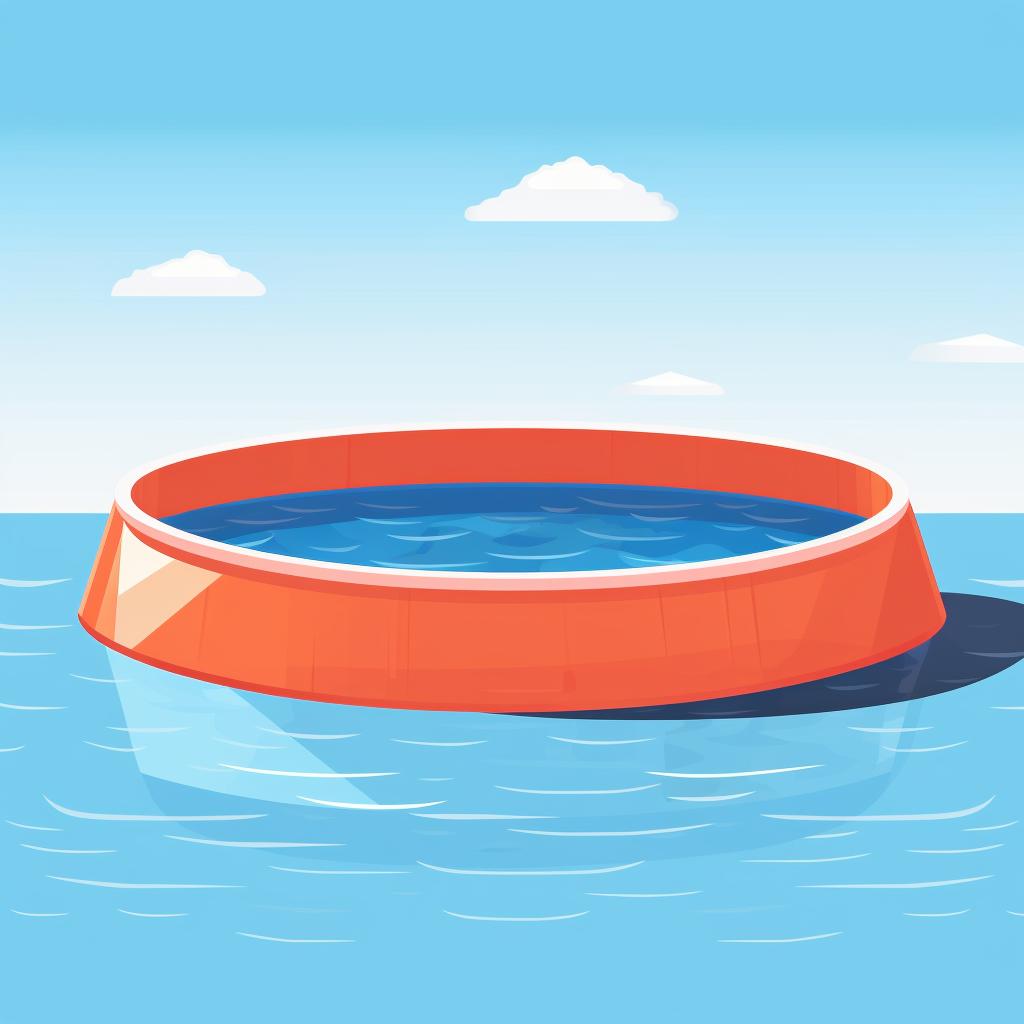 An empty inflatable pool