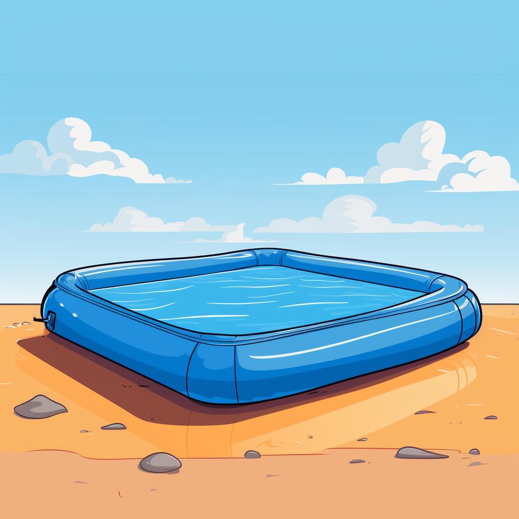 A secured pool cover on an inflatable pool