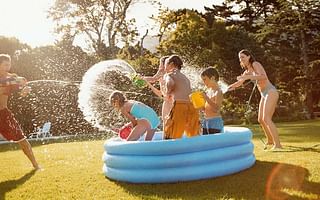 How can inflatable pools be clean and healthy to use with chemicals?