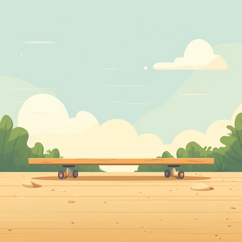 A long board with a level on top, checking the ground level